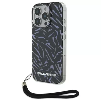   Karl Lagerfeld case iPhone 16 Pro Max 6,9" KLHCP16XHZBPKCCU Hard Zebra With Cord tok, lila