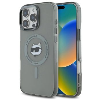   Karl Lagerfeld KLHMP16LHLSCHK iPhone 16 Pro 6.3" tok, fekete IML Metal Choupette Head MagSafe