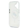 Karl Lagerfeld case iPhone 16 6,1" KLHMP16SHLSKCH Hard IML Metal Karl&Choupette Head MagSafe tok, fehér