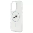 Karl Lagerfeld case iPhone 16 Pro Max 6,9" KLHMP16XHLSKCH Hard IML Metal Karl&Choupette Head MagSafe tok, fehér
