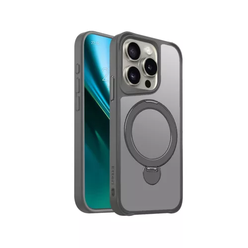 Etteri Matt Mag Ring case iPhone 15 Pro 6,1" tok, szürke