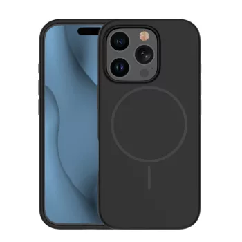 Silicone Thin Mag case iPhone 13 6,1" tok, fekete