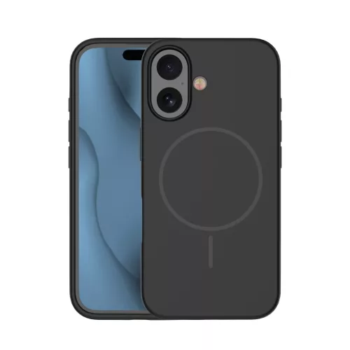 Silicone Thin Mag case iPhone 16 6,1" tok, fekete