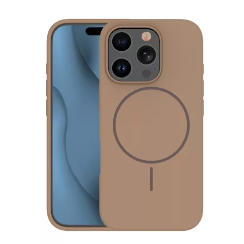 Silicone Thin Mag case iPhone 14 6,1" tok, barna