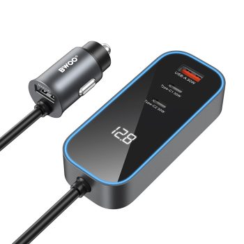   BWOO CC107 PD autós töltő 1x USB-C - USB-A port 30W, fekete