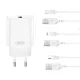 XO hálózati töltő CE33 QC 18W 1x USB, fehér + kábel microUSB