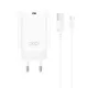 XO hálózati töltő CE33 QC 18W 1x USB, fehér + kábel USB-C