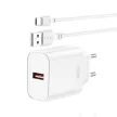 XO hálózati töltő CE33 QC 18W 1x USB, fehér + kábel USB-C