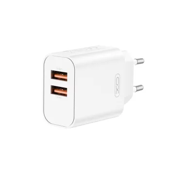 XO CE34 2x USB 2.4A, hálózati töltő, fehér