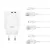 XO hálózati töltő CE34 2x USB 2,4A, fehér + USB-C kábel