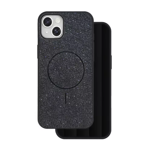 Glitter Thin Mag case iPhone 14 6,1" tok, fekete