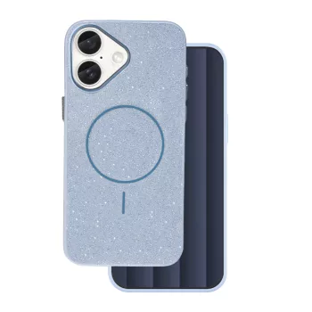 Glitter Thin Mag case iPhone 16 6,1" tok, kék