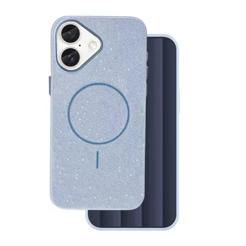 Glitter Thin Mag case iPhone 16 6,1" tok, kék