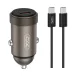 XO autós töltő CC70 PD 30W 1x USB-C, fekete + kábel USB-C - USB-C