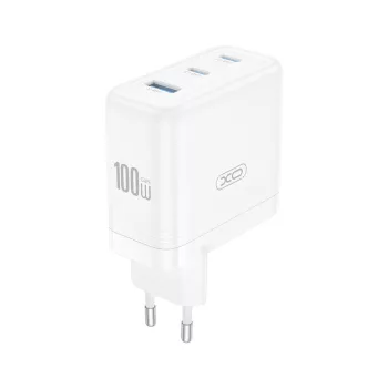 XO hálózati töltő CE35 PD 100W 2x USB-C 1x USB, fehér