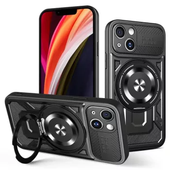   Defender Armor Mag Case iPhone 14 Magsafe kompatibilis ütésálló hátlap, tok, fekete