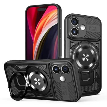   Defender Armor Mag Case iPhone 16 Magsafe kompatibilis ütésálló hátlap, tok, fekete