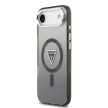 GUESS Magsafe IML Gradient Case With Print Triangle Logo & Metal Camera Buttons iPhone 17 Air tok, fekete
