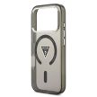 GUESS Magsafe IML Gradient Case With Print Triangle Logo & Metal Camera Buttons iPhone 17 Pro tok, fekete