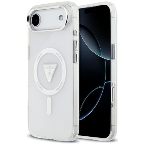 GUESS Magsafe IML Gradient Case With Print Triangle Logo & Metal Camera Buttons iPhone 17 Air tok, átlátszó