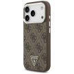 Guess Case Magsafe 4G PU Leather Case Triangle Logo And tok, szürke Metal Camera Frame iPhone 17 Pro tok, barna