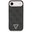GUESS Magsafe 4G PU Leather Case With Triangle Logo Gold Metal Camera Frame iPhone 17 Air tok, barna