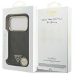 Guess Case Magsafe 4G PU Leather Case Triangle Logo Gold Metal Camera Frame iPhone 17 Pro tok, barna