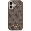 Guess Case Magsafe 4G PU Leather Case Triangle Logo Gold Metal Camera Frame iPhone 17 tok, fekete