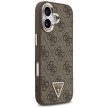 Guess Case Magsafe 4G PU Leather Case Triangle Logo Gold Metal Camera Frame iPhone 17 tok, fekete