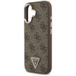 Guess Case Magsafe 4G PU Leather Case Triangle Logo Gold Metal Camera Frame iPhone 17 tok, fekete