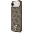 Guess Case Magsafe 4G PU Leather Case Triangle Logo Gold Metal Camera Frame iPhone 17 Air tok, fekete