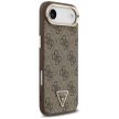 Guess Case Magsafe 4G PU Leather Case Triangle Logo Gold Metal Camera Frame iPhone 17 Air tok, fekete