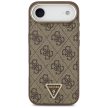 Guess Case Magsafe 4G PU Leather Case Triangle Logo Gold Metal Camera Frame iPhone 17 Air tok, fekete