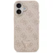 Guess Case Magsafe 4G PU Leather Case Triangle Logo Gold Metal Camera Frame iPhone 17 tok, rózsaszín