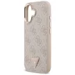 Guess Case Magsafe 4G PU Leather Case Triangle Logo Gold Metal Camera Frame iPhone 17 tok, rózsaszín