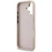 Guess Case Magsafe 4G PU Leather Case Triangle Logo Gold Metal Camera Frame iPhone 17 tok, rózsaszín