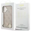 Guess Case Magsafe 4G PU Leather Case Triangle Logo Gold Metal Camera Frame iPhone 17 tok, rózsaszín