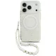 Guess Case Magsafe IML Case Flowers Electroplated Allover Beads Strap iPhone 17 Pro tok, fehér