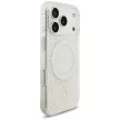 Guess Case Magsafe IML Case Flowers Electroplated Allover Beads Strap iPhone 17 Pro tok, fehér