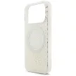 Guess Case Magsafe IML Case Flowers Electroplated Allover Beads Strap iPhone 17 Pro tok, fehér