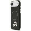 Karl Lagerfeld Magsafe PU case with Karl&Choupette heads pins logo and metal camera buttons iPhone 17 Air tok, fekete