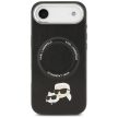 Karl Lagerfeld Magsafe PU case with Karl&Choupette heads pins logo and metal camera buttons iPhone 17 Air tok, fekete