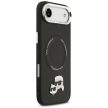 Karl Lagerfeld Magsafe PU case with Karl&Choupette heads pins logo and metal camera buttons iPhone 17 Air tok, fekete