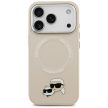 Karl Lagerfeld case Magsafe PU case Karl&Choupette heads pins logo and metal camera buttons iPhone 17 Pro tok, szürke