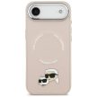 Karl Lagerfeld case Magsafe PU case Karl&Choupette heads pins logo and metal camera buttons iPhone 17 Air tok, bézs