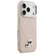 Karl Lagerfeld case Magsafe PU case Karl&Choupette heads pins logo and metal camera buttons iPhone 17 Pro Max tok, bézs