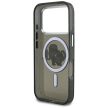 Karl Lagerfeld case Magsafe IML glitter case metal camera frame and buttons Karl and Choupette sketch logo iPhone 17 Pro tok, átlátszó