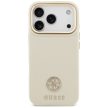 GUESS case IPHONE 17 Pro MagSafe GUHMP17LPGCRMDEE (PU W/ Grained Strass Logo) tok, beige