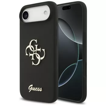   GUESS case IPHONE 17 Air GUHCP17MSC4GSMK (Silicone W/ Big 4G Script) tok, fekete