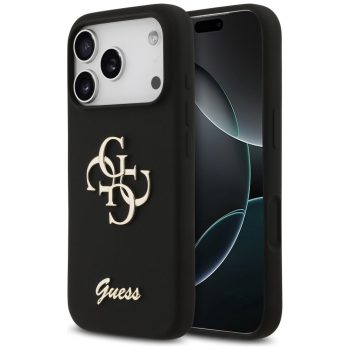   GUESS case IPHONE 17 Pro GUHCP17LSC4GSMK (Silicone W/ Big 4G Script) tok, fekete